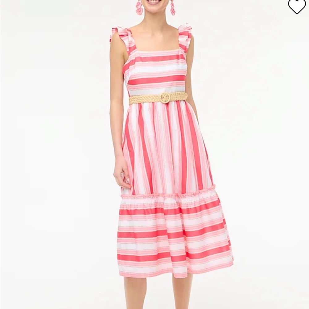 J.Crew square neck line stripped dress - Picture 2 of 4